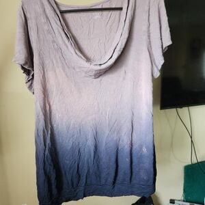 Gradient Gray and Blue Women's Top